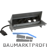 BACHMANN Steckdosenbox Coneo DATA 2 x Schuko alufarbig
