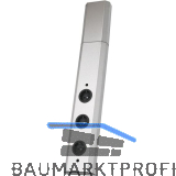 WIPO SteckdosenelementPower-Turm 1, 3 Schukosteckdosen, Edelstahl