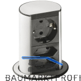 BACHMANN Steckdosenelement Elevator 1 Steckdose.- 2 Eurosteckdose, Edelstahl
