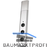 WIPO Steckdosenelement Power-Eck 1, 3 Schukosteckdosen, Edelstahl
