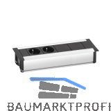 EVOline Frame-Dock Data Einbau Steckdosenleiste, alufarbig