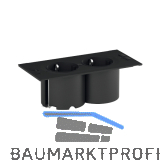 BACHMANN Steckdosenelement DUE 2xSchuko schwarz ohne Abdeckung