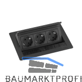EVOline Flip Top Push S 3xSchuko schwarz