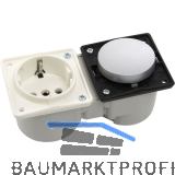BERKER Integro Schalter chrom matt + Steckdose polarwei� ohne Rahmen