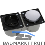 BERKER Integro Schalter chrom matt + Steckdose schwarz ohne Rahmen