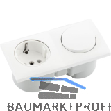BERKER Integro Flow Schalter polarwei� gl�nzend + Steckdose polarwei�