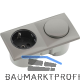 BERKER Integro Flow Schalter Edelstahl Effekt + Steckdose schwarz