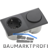 BERKER Integro Flow Schalter anthrazit matt + Steckdose anthrazit