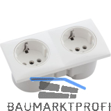 BERKER Integro Flow Doppelsteckdose polarwei� gl�nzend, Steckdose wei�