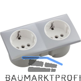 BERKER Integro Flow Doppelsteckdose chrom matt, Steckdose wei�