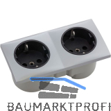 BERKER Integro Flow Doppelsteckdose chrom matt, Steckdose schwarz