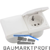 BERKER Integro Flow Doppelsteckdose, Deckel polarwei� gl�nzend, Steckdose wei�