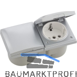 BERKER Integro Flow Doppelsteckdose, Deckel chrom matt, Steckdose wei�