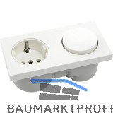 BERKER Integro Pure Schalter polarwei� gl�nzend + Steckdose polarwei�
