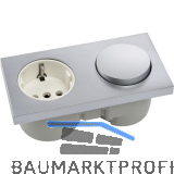 BERKER Integro Pure Schalter chrom matt + Steckdose polarwei�