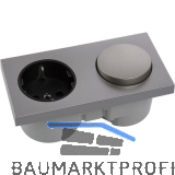 BERKER Integro Pure Schalter Edelstahl Effekt + Steckdose schwarz
