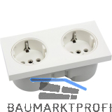 BERKER Integro Pure Doppelsteckdose polarwei� gl�nzend, Steckdose wei�