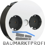 BACHMANN Einbausteckdose TWIST 2S, 2 Stk. Schukosteckdosen, wei� matt RAL 9010