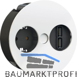 BACHMANN Einbausteckdose TWIST, 1 Stk. Schukosteckdose, + USB-Charger, wei� matt