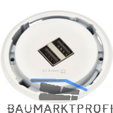 EVOline One 2fach USB Charger A+A wei� DM 59 mm