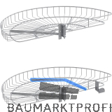VS COR Wheel Eckschrank-Drehboden 2/4-Kreis Set Classic 850 mm Silber