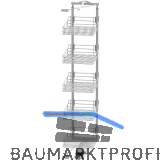 VS TAL Gate Hochschrankauszug Set Saphir KB 450 mm 1700 - 1950 mm Silber