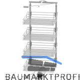VS TAL Gate Hochschrankauszug Set Saphir KB 600 mm 1200 - 1450 mm Silber