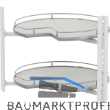 VS COR Wheel Pro Eckschrank-Drehboden 3/4-Kreis KB 800 mm Premea Hellgrau/Silber