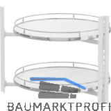 VS COR Wheel Pro Eckschrank-Drehboden Premea 4/4-Kreis KB 800 mm wei�/chrom