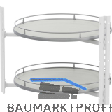 VS COR Wheel Pro Eckschrank-Drehboden Premea 4/4-Kreis KB 800 mm hellgrau/silber