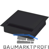 Kabeldurchgang eckig mit Staubschutzb�rste, 70x70x25mm, Alu schwarz RAL 9005