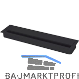 Kabeldurchgang eckig mit Staubschutzb�rste, 350x70x25mm, Alu schwarz RAL 9005