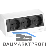 EVOline R-Dock Steckdosenelement 3 x Schuko wei�
