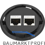 EVOline One Datensteckdose 2 x RJ45 CAT6 Schwarz