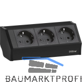 EVOline V-Dock Steckdosenelement 3 x Schuko schwarz