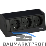 EVOline R-Dock Steckdosenelement 3 x Schuko schwarz