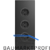 CARESSI Steckdosenelement 3ST29 3 Schukosteckdosen 2 USB-C Charger schwarz