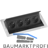 EVOline Flip Top Push M 4xSchuko Edelstahl