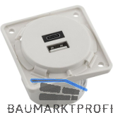 BERKER Integro USB Ladesteckdose USB-A, USB-C wei� matt