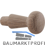 Mantelhaken Horus zum Einbohren � 10 x 12 mm, Tiefe 35 mm, Eiche roh