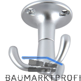 Dreifach-Drehhaken Pegasi � 51 mm, H�he 53 mm, Aluminium silber lackiert