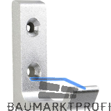 Mantelhaken Algethi Breite 15 mm, H�he 48 mm, Aluminium silber eloxiert