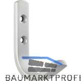 Mantelhaken Majoris Breite 18 mm, H�he 72 mm, Aluminium natur eloxiert