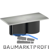 BACHMANN Steckdosenelement DUE 2xSchuko schwarz Abdeckung Edelstahl Effekt