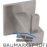 Mantelhaken Tikal mit Platte 35 x 35 mm, T 41 mm, Edelstahl geb�rstet