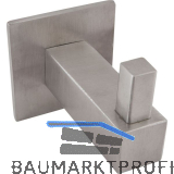 Mantelhaken Tikal mit Platte 40 x 40 mm, T 55 mm, Edelstahl geb�rstet