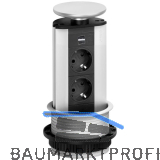 EVOline Port Steckdosenelement 2x Steckdosen 1x USB-A, C-Charger Edelstahl