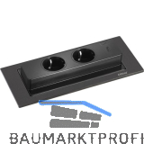 EVOline BackFlip, 2 Steckdosen, USB-C-Charger, schwarz matt