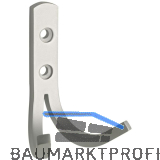 Mantelhaken Cygni Breite 55 mm, H�he 79 mm, Aluminium natur eloxiert