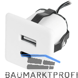 Einbau USB-Charger wei� 1xTYP-A + C